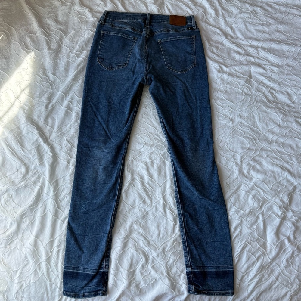 Lucky Brand Brooke Leggings Dark Blue Skinny Jeans Dark Wash Ankle Distressed - Picture 9 of 11